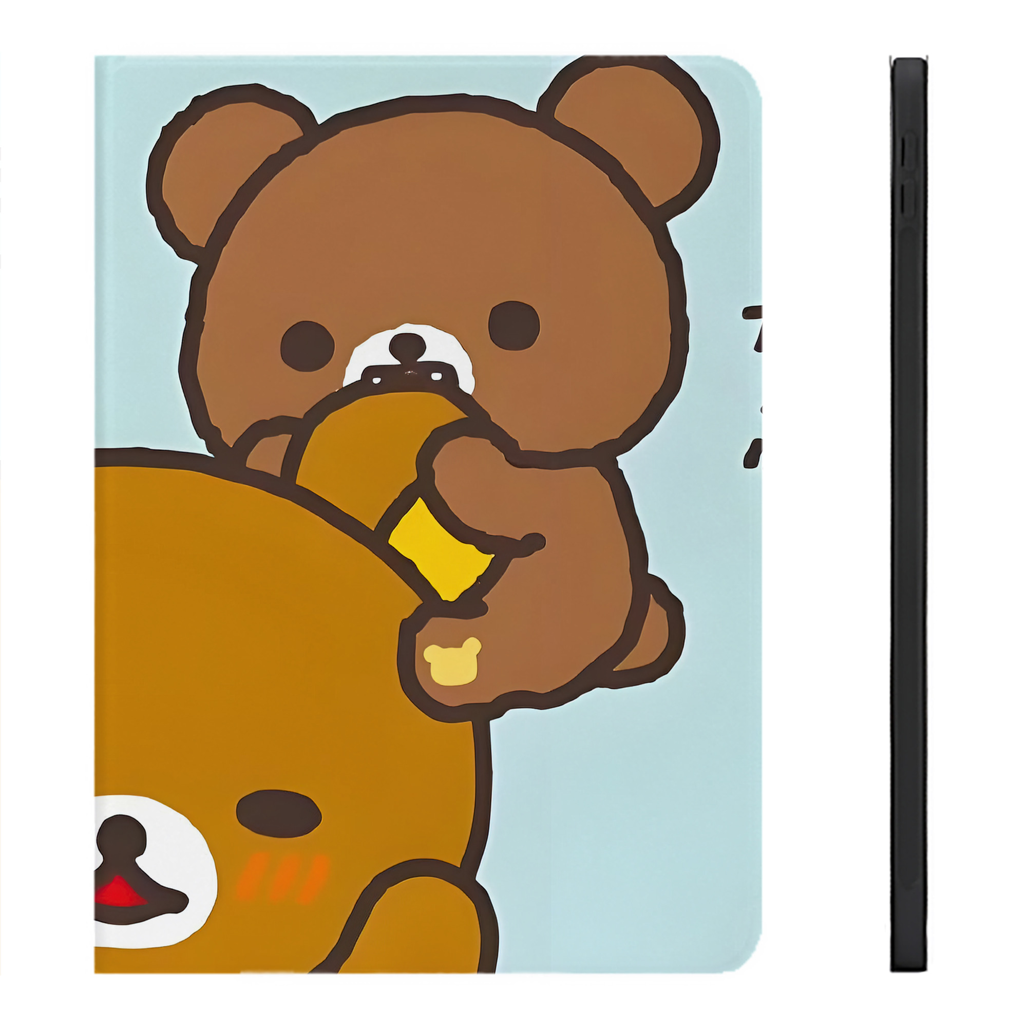（画像用） リラックマ リラックマ キイロイトリ Rilakkuma Korilakkuma Kiiroitori IPadケース ペンホルダー付き ブックスタイルデザイン